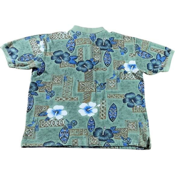 Ocean Pacific OP Vintage 90’s Tiki Hawaiian Polo Shirt - Picture 2 of 4